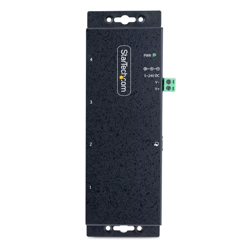 StarTech.com hub USB 3.0 industriale a 4 porte 5Gbps, hub USB robusto con protezione ESD, montaggio DIN/parete/tavolo hub USB-A, espansione USB con connettori con blocco, Heavy Duty – TAA