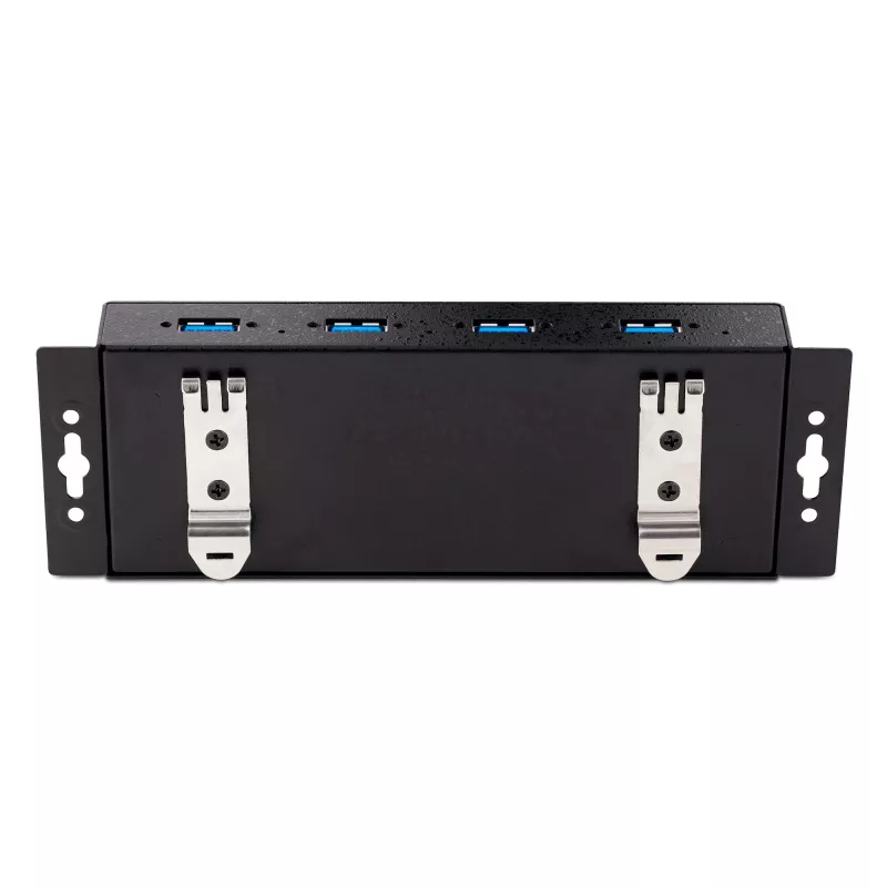 StarTech.com hub USB 3.0 industriale a 4 porte 5Gbps, hub USB robusto con protezione ESD, montaggio DIN/parete/tavolo hub USB-A, espansione USB con connettori con blocco, Heavy Duty – TAA