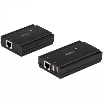 StarTech.com hub extender USB 2.0 a 4 porte tramite un singolo cavo Ethernet CAT5e/CAT6 (RJ45) – 100 m – kit adattatore hub extender USB – case in metallo – alimentazione esterna – 480 Mbit/s