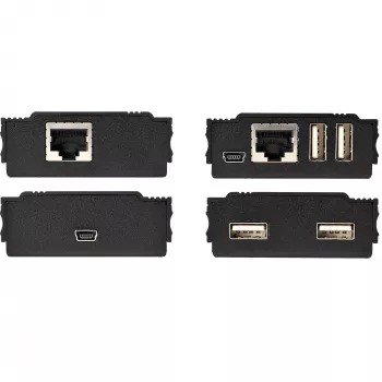 StarTech.com hub extender USB 2.0 a 4 porte tramite un singolo cavo Ethernet CAT5e/CAT6 (RJ45) – 100 m – kit adattatore hub extender USB – case in metallo – alimentazione esterna – 480 Mbit/s