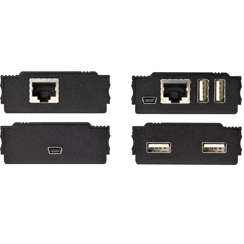 StarTech.com hub extender USB 2.0 a 4 porte tramite un singolo cavo Ethernet CAT5e/CAT6 (RJ45) – 100 m – kit adattatore hub extender USB – case in metallo – alimentazione esterna – 480 Mbit/s