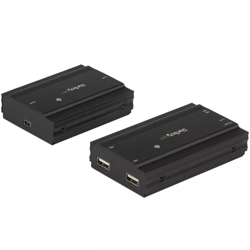 StarTech.com hub extender USB 2.0 a 4 porte tramite un singolo cavo Ethernet CAT5e/CAT6 (RJ45) – 100 m – kit adattatore hub extender USB – case in metallo – alimentazione esterna – 480 Mbit/s