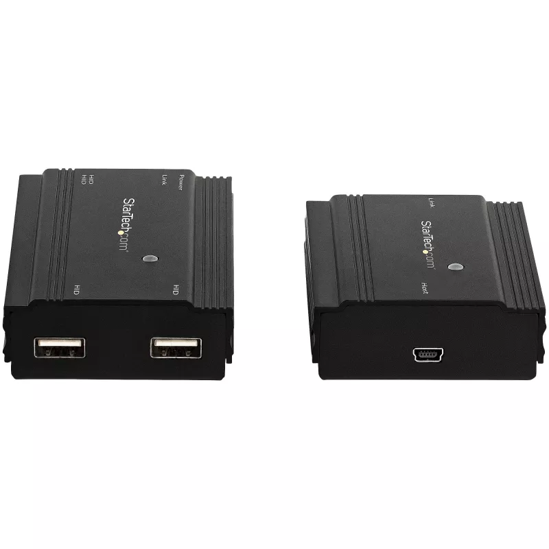 StarTech.com hub extender USB 2.0 a 4 porte tramite un singolo cavo Ethernet CAT5e/CAT6 (RJ45) – 100 m – kit adattatore hub extender USB – case in metallo – alimentazione esterna – 480 Mbit/s