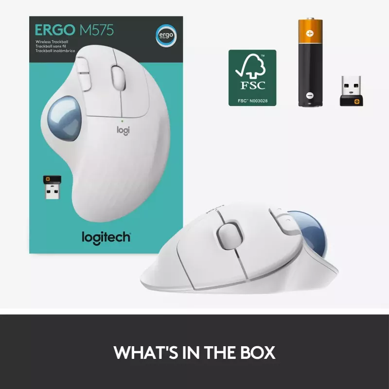 Mouse Logitech ERGO M575 Wireless Trackball RF Wireless + Bluetooth