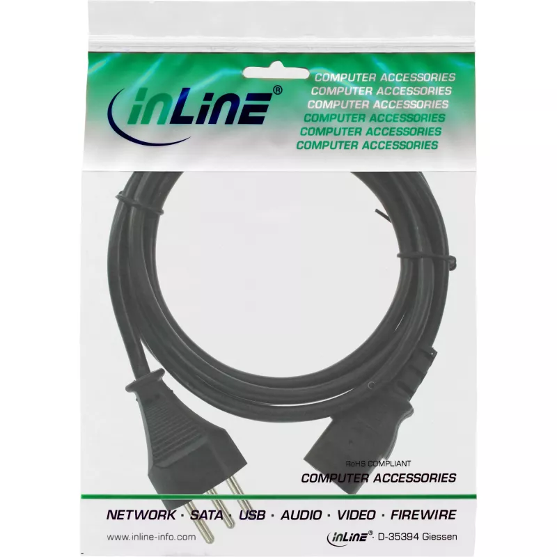 Cavo di alimentazione InLine Svizzera nero 1,8m 16652C