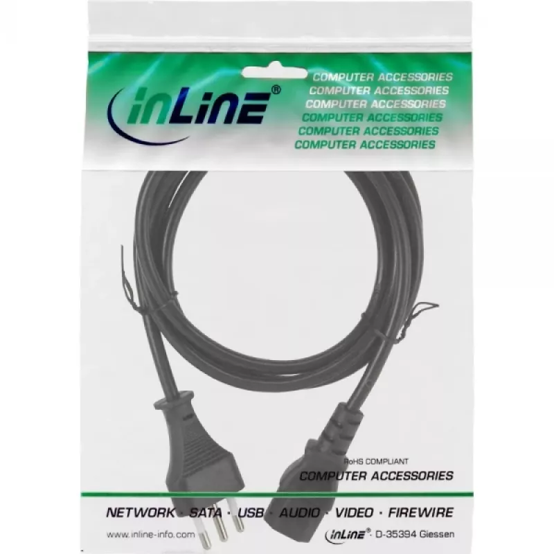 Cavo di alimentazione InLine, connettore Italia / connettore IEC C13 a 3 poli, 1,8 m