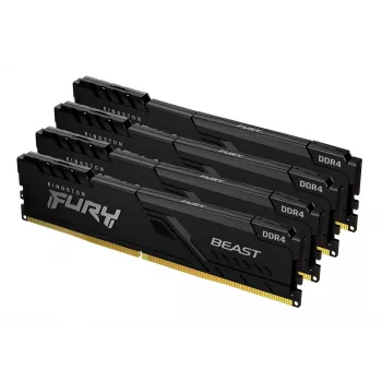 Kingston Technology FURY Beast 64GB 3600MT/s DDR4 CL18 DIMM (kit da 4) nero