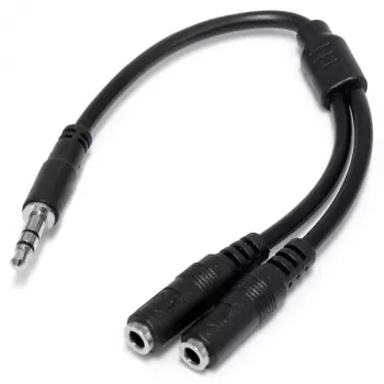 StarTech.com cavo splitter stereo sottile – connettore maschio 3,5 mm su 2x connettore femmina 3,5 mm