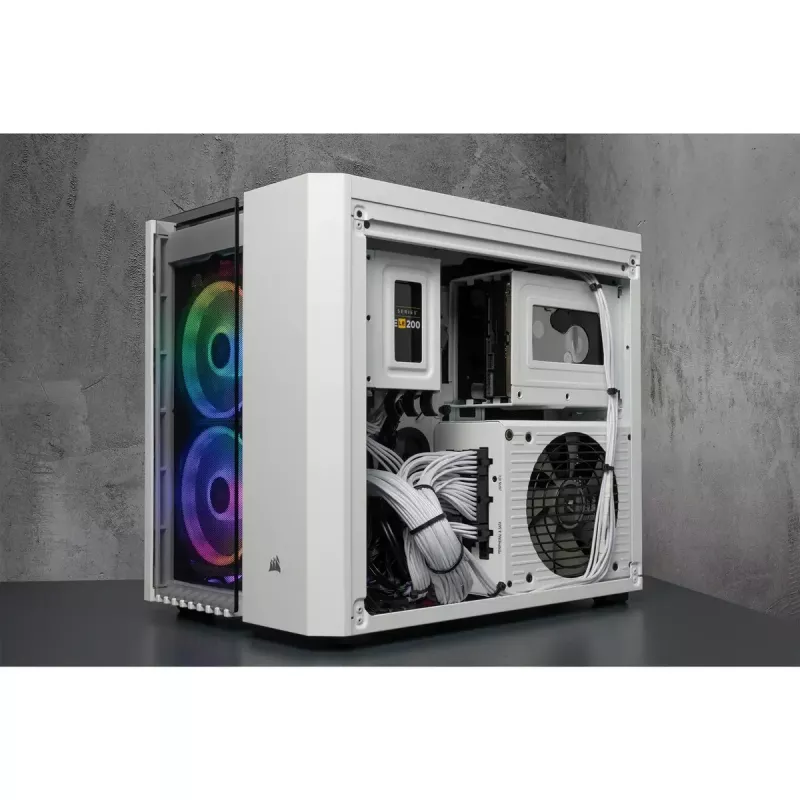Corsair Crystal 280X Micro ATX Case per PC bianco