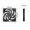 ARCTIC P14 PWM PST ventola sottile 140 mm ottimizzata per la pressione con cavo Y integrato