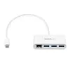 StarTech.com Hub USB-C 3 porte con Gigabit Ethernet – USB-C a 3x USB-A – Hub USB 3.0 – bianco