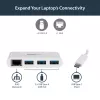 StarTech.com Hub USB-C 3 porte con Gigabit Ethernet – USB-C a 3x USB-A – Hub USB 3.0 – bianco