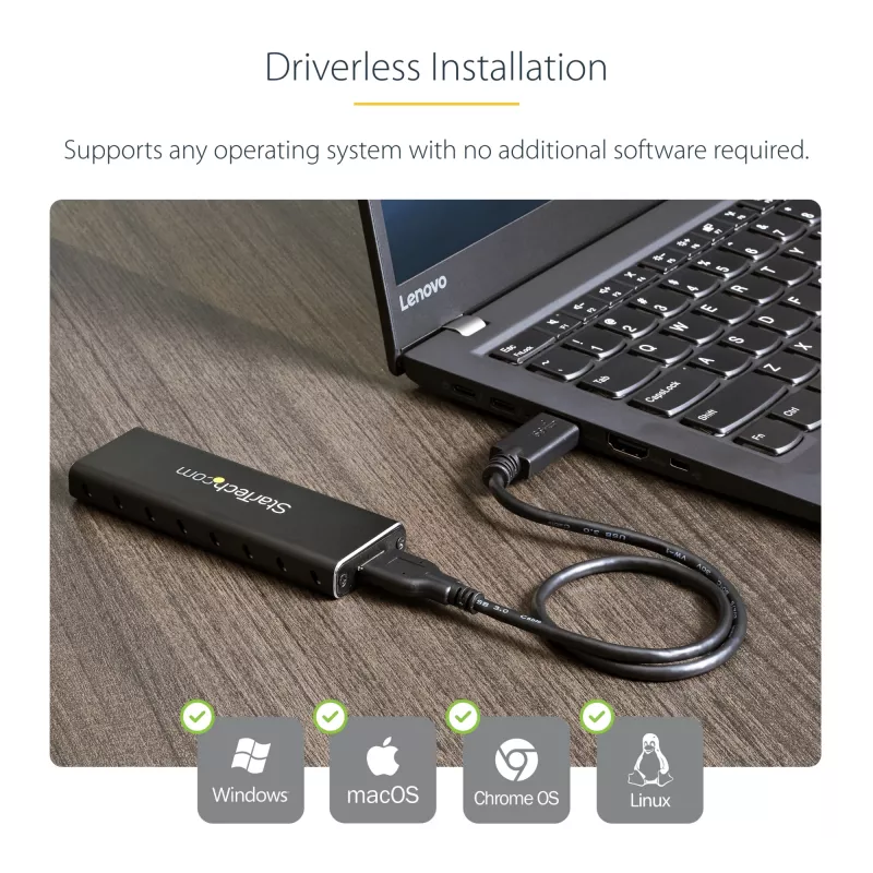 StarTech.com Case per SSD M.2 per SSD M.2 SATA – USB 3.0 (5 Gbit/s) con UASP