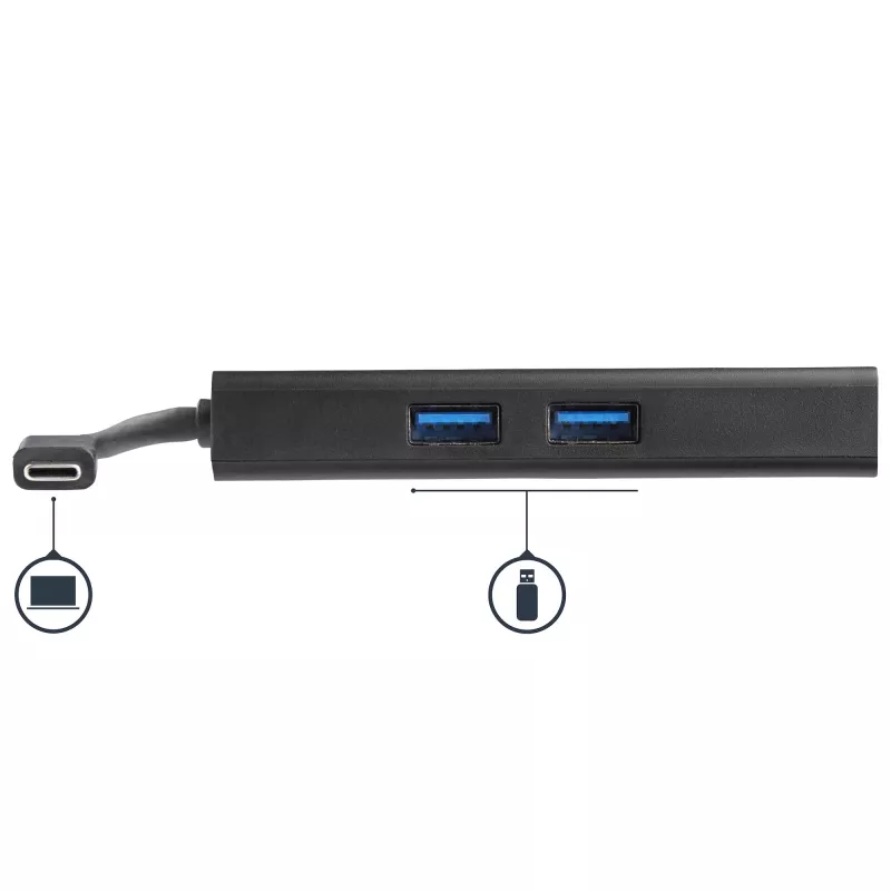StarTech.com Adattatore multiporta USB-C – docking station da viaggio USB-C con HDMI 4K – Power Delivery pass-through 60 W, GbE, 2 porte hub USB-A 3.0 – dock mini USB Type-C portatile per laptop