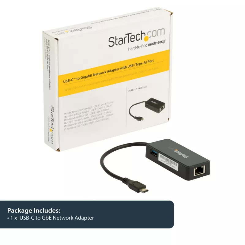 StarTech.com Adattatore di rete USB-C a Gigabit con porta USB 3.0 aggiuntiva