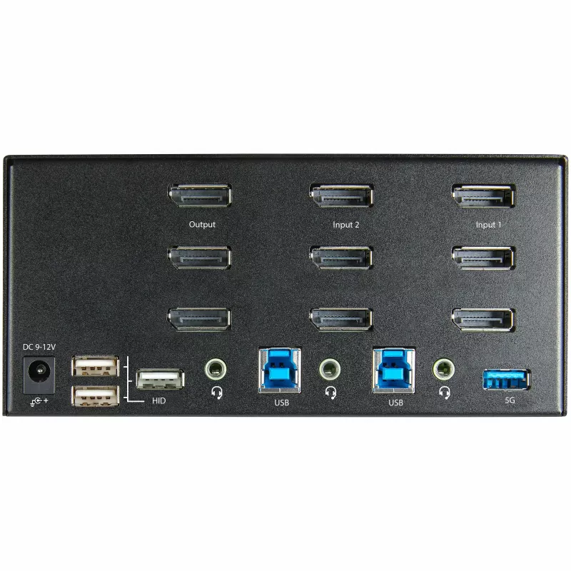 StarTech.com Switch KVM DisplayPort 2 porte triple monitor – 4K 60Hz UHD HDR – KVM DP 1.2 desktop con hub USB 3.0 2 porte (5 Gbit/s) e 4 porte USB 2.0 HID, audio – commutazione hotkey – TAA