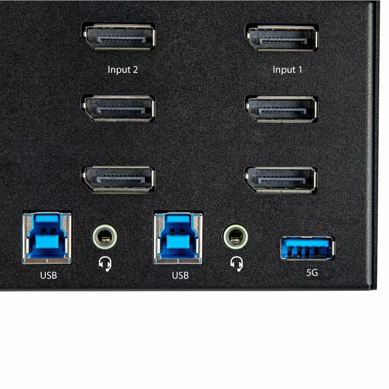 StarTech.com Switch KVM DisplayPort 2 porte triple monitor – 4K 60Hz UHD HDR – KVM DP 1.2 desktop con hub USB 3.0 2 porte (5 Gbit/s) e 4 porte USB 2.0 HID, audio – commutazione hotkey – TAA