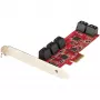 StarTech.com Scheda SATA PCIe - scheda di espansione PCIe SATA 10 porte - 6 Gbit/s - profilo low/full - connettori SATA impilati - ASM1062 non-RAID - convertitore/adattatore PCI Express a SATA