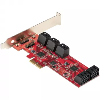 StarTech.com Scheda SATA PCIe - scheda di espansione PCIe SATA 10 porte - 6 Gbit/s - profilo low/full - connettori SATA impilati - ASM1062 non-RAID - convertitore/adattatore PCI Express a SATA