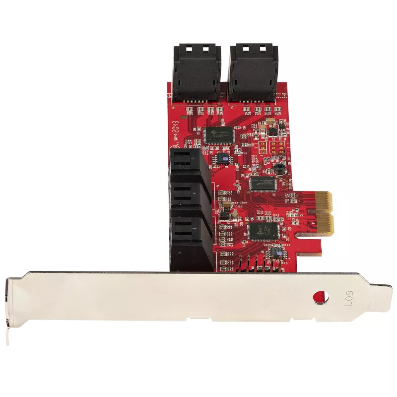 StarTech.com Scheda SATA PCIe - scheda di espansione PCIe SATA 10 porte - 6 Gbit/s - profilo low/full - connettori SATA impilati - ASM1062 non-RAID - convertitore/adattatore PCI Express a SATA
