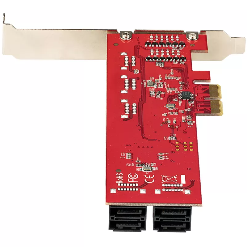 StarTech.com Scheda SATA PCIe - scheda di espansione PCIe SATA 10 porte - 6 Gbit/s - profilo low/full - connettori SATA impilati - ASM1062 non-RAID - convertitore/adattatore PCI Express a SATA