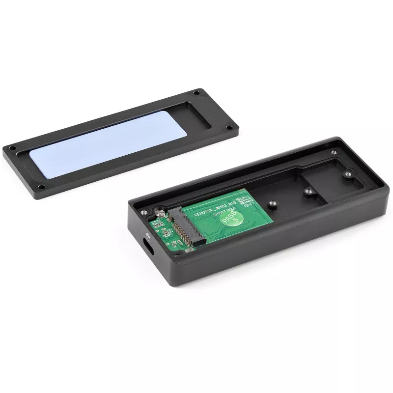 StarTech.com M2E1BRU31C box per SSD M.2 NVMe PCIe, USB-C 10 Gbit/s (USB 3.2 Gen 2), alluminio robusto, M-Key, IP67, compatibile con Thunderbolt 3, nero