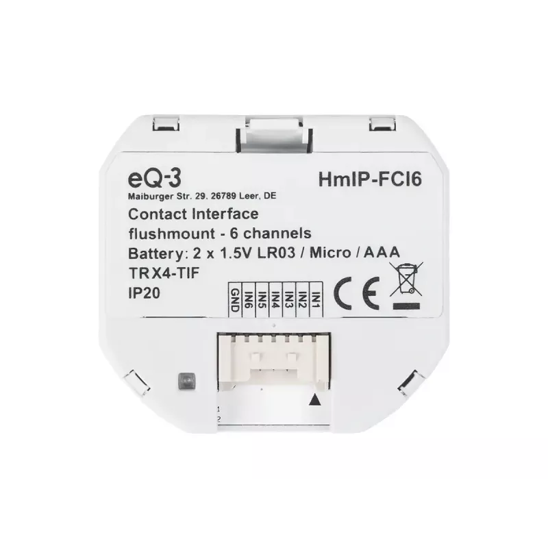 Homematic IP HmIP-FCI6 Interfaccia di contatto da incasso, 6 canali, 868 MHz
