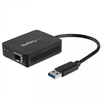 StarTech.com convertitore USB 3.0 su fibra ottica – compatto adattatore USB a SFP aperto – adattatore di rete USB a Gigabit – adattatore USB 3.0 fibra ottica, compatibile con fibra multimodale (MMF)/monomodale (SMF)