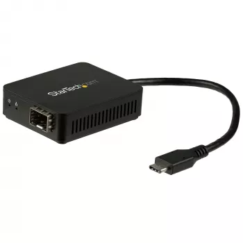 StarTech.com convertitore USB-C su fibra ottica - slot SFP aperto, con filo, USB Type-C, fibra ottica, 1000 Mbit/s, nero