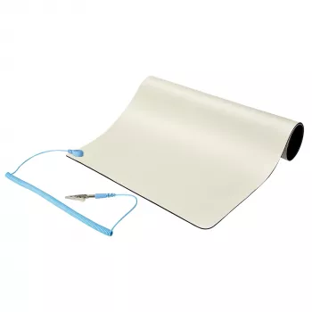 StarTech.com tappetino antistatico, tappetino ESD per riparazione elettronica, tappetino antistatico da tavolo/scrivania con cavo di messa a terra rimovibile, ANSI/ESD S 4.1, piano di lavoro/tappetino flessibile in termoplastica, 28x46cm (11x18