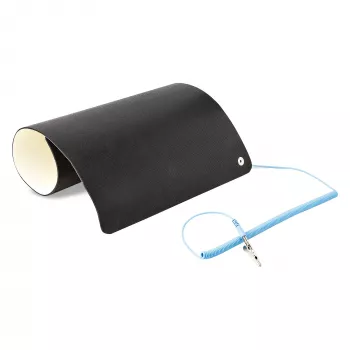 StarTech.com tappetino antistatico, tappetino ESD per riparazione elettronica, tappetino antistatico da tavolo/scrivania con cavo di messa a terra rimovibile, ANSI/ESD S 4.1, piano di lavoro/tappetino flessibile in termoplastica, 28x46cm (11x18