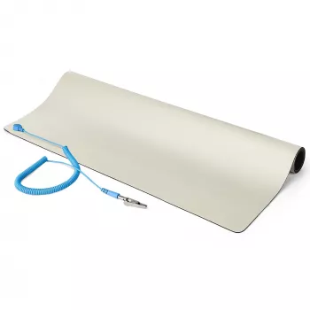 StarTech.com tappetino antistatico, tappetino ESD per riparazione elettronica, tappetino antistatico da tavolo/scrivania con cavo di messa a terra rimovibile, ANSI/ESD S 4.1, piano di lavoro/tappetino flessibile in termoplastica, 60 x 120 cm