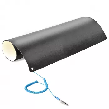 StarTech.com tappetino antistatico, tappetino ESD per riparazione elettronica, tappetino antistatico da tavolo/scrivania con cavo di messa a terra rimovibile, ANSI/ESD S 4.1, piano di lavoro/tappetino flessibile in termoplastica, 60 x 120 cm