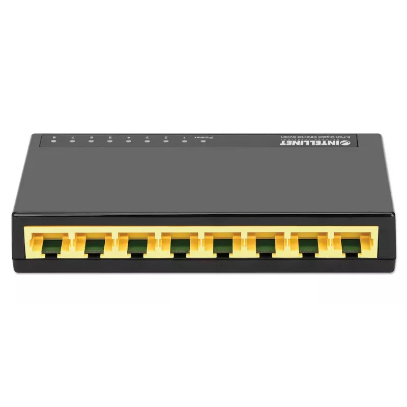 Intellinet switch Gigabit Ethernet a 8 porte, formato desktop, plastica, IEEE 802.3az (Energy Efficient Ethernet), nero