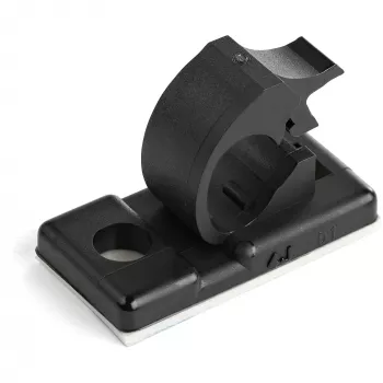 StarTech.com 100 clip adesivi per gestione cavi nero – organizzatore per cavi di rete/Ethernet/da scrivania/computer – supporto adesivo per cavi/fili – clip autoadesiva in nylon UL/94V-2 verificata antincendio