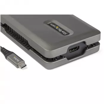 StarTech.com adattatore multiporta USB-C – USB-C su 4K 60 Hz HDMI 2.0 – hub USB a 2 porte 10 Gbit/s – 100 W Power Delivery Pass-Through – GbE – SD/MicroSD – mini dock USB Type-C – cavo 25 cm