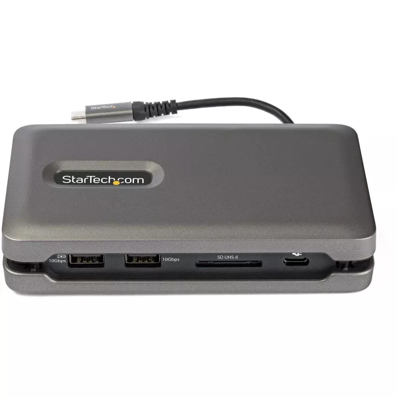 StarTech.com adattatore multiporta USB-C – USB-C su 4K 60 Hz HDMI 2.0 – hub USB a 2 porte 10 Gbit/s – 100 W Power Delivery Pass-Through – GbE – SD/MicroSD – mini dock USB Type-C – cavo 25 cm