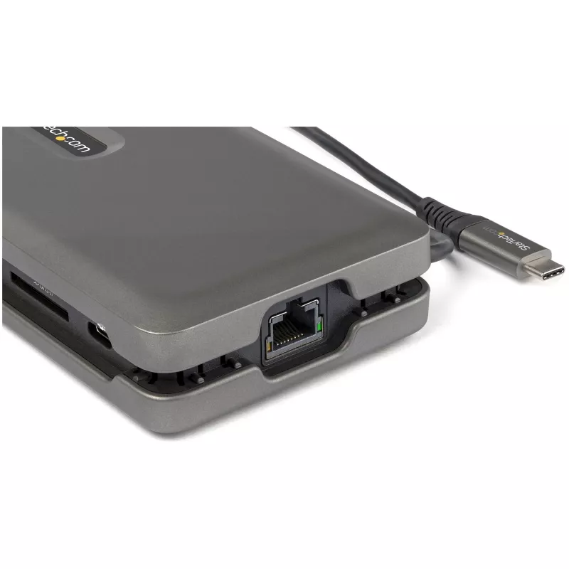 StarTech.com adattatore multiporta USB-C – USB-C su 4K 60 Hz HDMI 2.0 – hub USB a 2 porte 10 Gbit/s – 100 W Power Delivery Pass-Through – GbE – SD/MicroSD – mini dock USB Type-C – cavo 25 cm