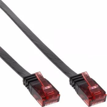 Cavo patch piatto ultra-sottile InLine U/UTP Cat.6 Gigabit nero 3m