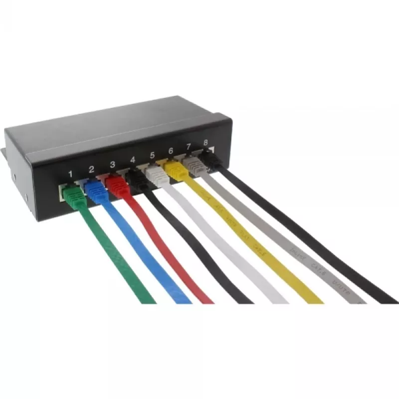 Cavo patch piatto ultra-sottile InLine U/UTP Cat.6 Gigabit nero 3m