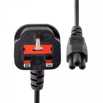 Cavo di alimentazione per laptop UK StarTech.com 1,8 m (6 ft), BS 1363 su C5 (trifoglio), 2,5 A 250 V, 18 AWG, cavo di ricambio per laptop UK, cavo di alimentazione per stampante, cavo di ricarica per laptop, cavo di alimentazione per laptop