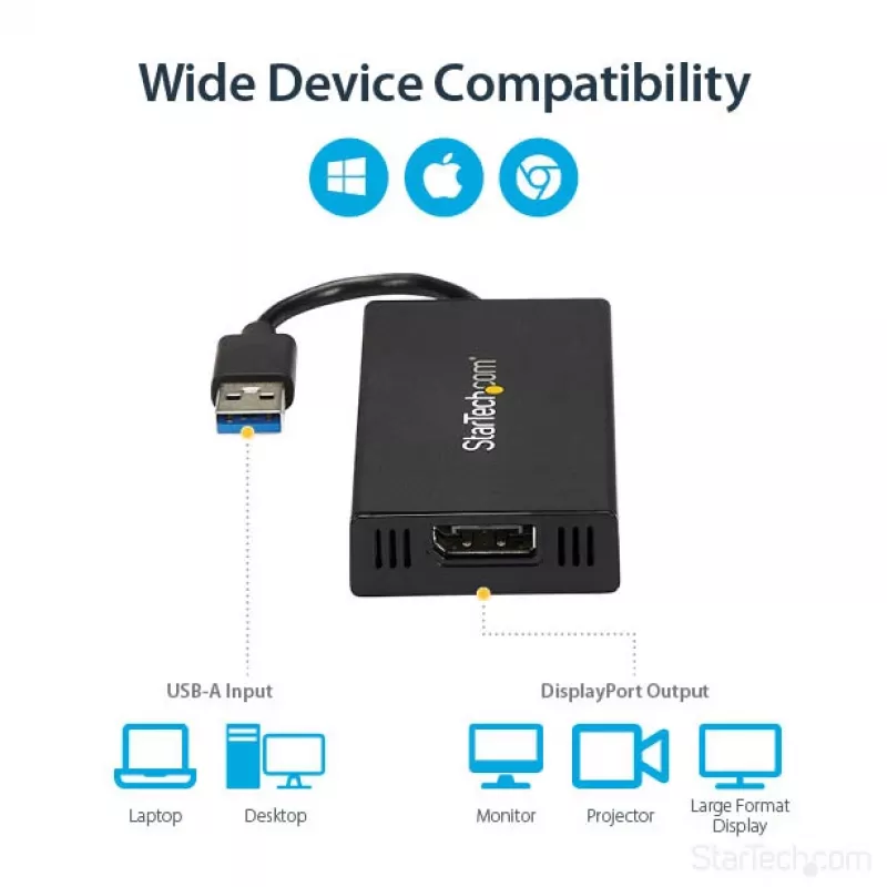 Adattatore StarTech.com USB 3.0 a DisplayPort - certificato DisplayLink - 4K 30Hz