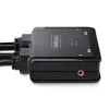 Switch KVM StarTech.com 2 porte ibrido USB-C DisplayPort con cavi, 4K 60Hz, switch KVM compatto con cavi host USB-A/DisplayPort/audio da 1,8 m e USB-C da 1,2 m integrati, alimentato dal bus - pulsante telecomando/commutazione hotkey