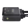 Switch KVM StarTech.com 2 porte ibrido USB-C DisplayPort con cavi, 4K 60Hz, switch KVM compatto con cavi host USB-A/DisplayPort/audio da 1,8 m e USB-C da 1,2 m integrati, alimentato dal bus - pulsante telecomando/commutazione hotkey