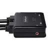 Switch KVM StarTech.com 2 porte USB-C con cavi, uscita DisplayPort 4K 60Hz, KVM compatto con cavi USB Type-C/audio da 1,2 m integrati, alimentato dal bus - pulsante telecomando/commutazione hotkey