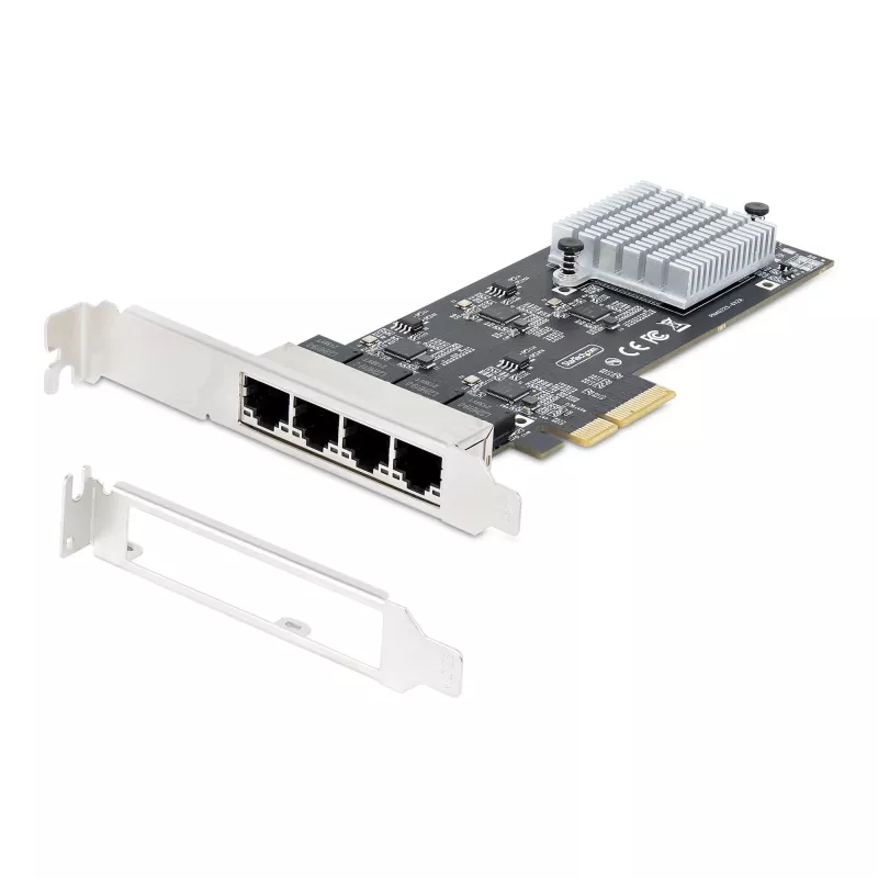 Scheda di rete StarTech.com 4 porte 2,5 Gbit/s NBASE-T PCIe, Intel I225-V, scheda di rete per computer quad-port, NIC multi-gigabit, scheda LAN server PCI Express, interfaccia Ethernet desktop