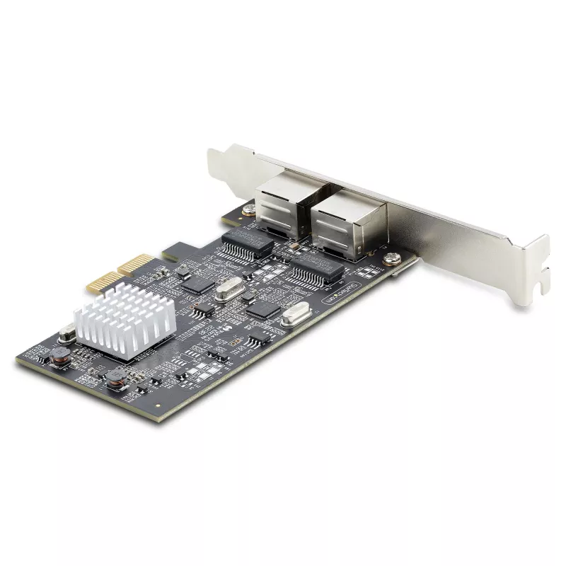 Scheda di rete StarTech.com 2 porte 2.5Gbps NBASE-T PCIe, Intel I225-V, scheda di rete per computer dual-port, NIC multi-gigabit, scheda LAN server PCI Express, interfaccia Ethernet desktop