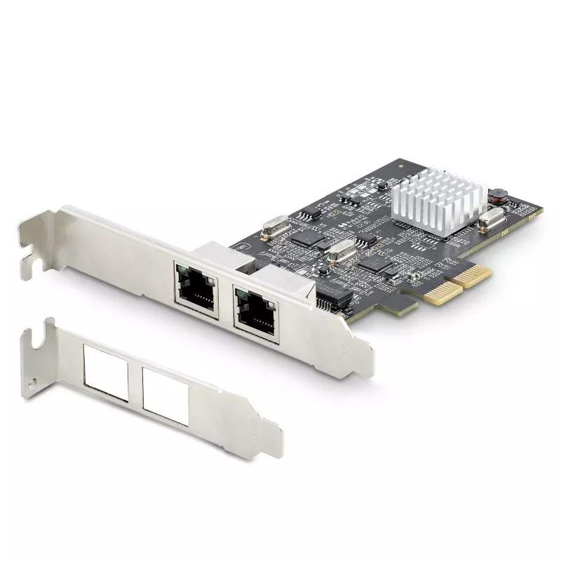 Scheda di rete StarTech.com 2 porte 2.5Gbps NBASE-T PCIe, Intel I225-V, scheda di rete per computer dual-port, NIC multi-gigabit, scheda LAN server PCI Express, interfaccia Ethernet desktop
