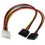 StarTech.com PYO2LP4SATA 12 in cavo adattatore Y di alimentazione da LP4 a 2x SATA, Molex a 4 pin (maschio) a 2x SATA a 15 pin (femmina), 30 cm