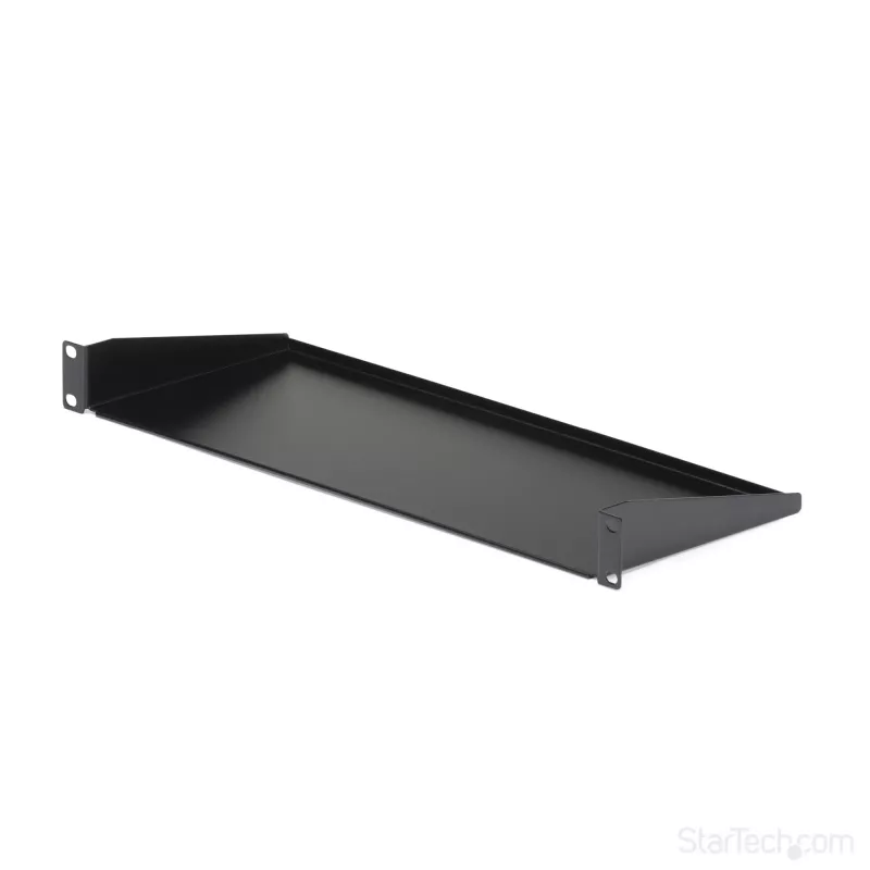 StarTech.com CABSHELF1U ripiano 1U per rack server, ripiano a sbalzo fisso per rack/armadio da 19 pollici, profondità 17,7 cm (7 pollici), portata 15 kg (33 lb), con dadi a gabbia e viti, nero